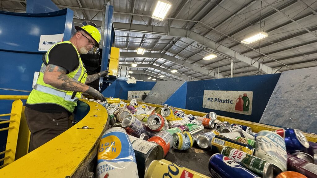 Dave recycling aluminum cans